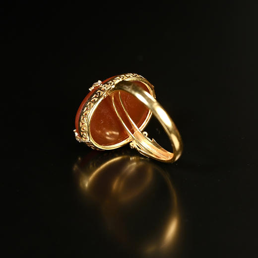 古罗马红玉髓“赤马”印章珠戒指 商品图5