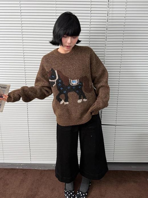 马年限定本命红  羊毛小马打底套头毛衣 商品图7