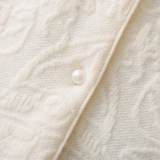 「高货wl」全新升级【铂金会员275/天猫369/差价94】(10415)洛诗琳立体交织羊毛提花衬衫2026春季法式木耳边针织上衣 商品图2