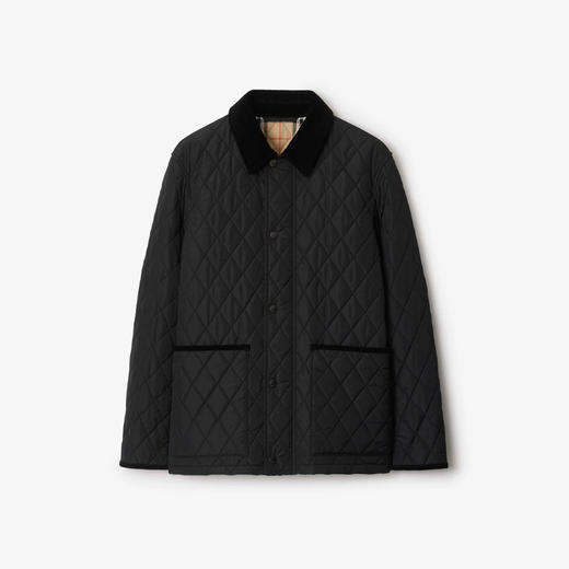 BURBERRY 巴宝莉 男士马术骑士设计标签绗缝尼龙谷仓夹克棉服 黑色 8110356 A1189 商品图0
