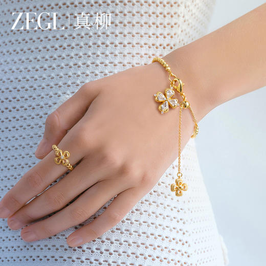 ZEGL幸运光迹系列四叶草锆石手链女轻奢复古小众秋冬手饰送闺蜜 商品图2