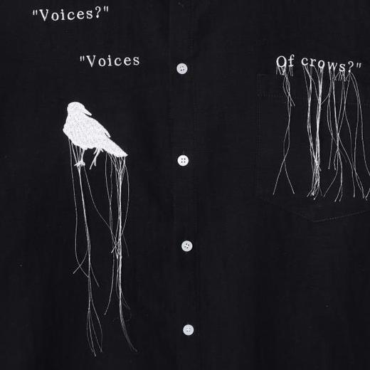 SS31225SDSA男士秋冬新款痞帅男装美式撞色刺绣字母流苏长袖衬衫百搭宽松 商品图3