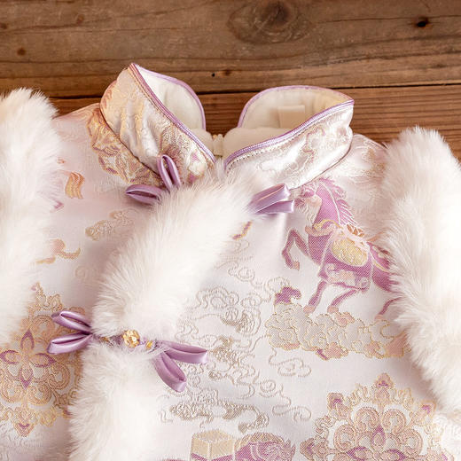 🧨女童拜年服中国风小女孩冬季加绒加厚唐装女宝宝过年衣服中式套装聚 商品图2