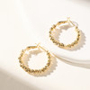 三彩2026新款金色车花珠耳圈耳环S925银针复古贵气氛围简约小众 商品缩略图1