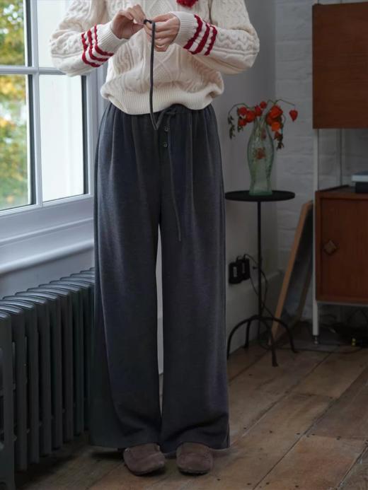 浮生八记/25D215/软糯羊毛百搭保暖直筒卫裤 商品图4