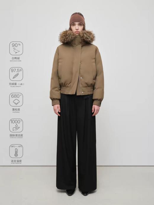 出逃赤岗西/25AWY001/仿貉子毛领90白鸭绒羽绒服 商品图2