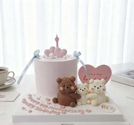 多款式~情侣/一家三口/小猪小熊可爱卡通动物蛋糕-低糖处理无添加 商品图2