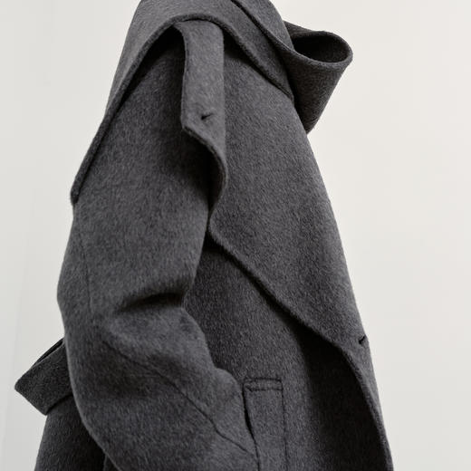 NEELLY纳俪商场同款冬季新款时尚宽松围巾毛呢大衣女宽领羊毛外套N25113N01150 商品图2