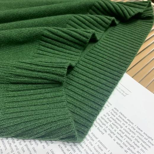 F010702显白碧玺绿~冬季糕级感宽松百搭套头圆领羊毛毛衣 商品图13