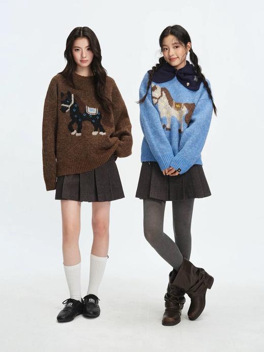 马年限定本命红  羊毛小马打底套头毛衣 商品图3