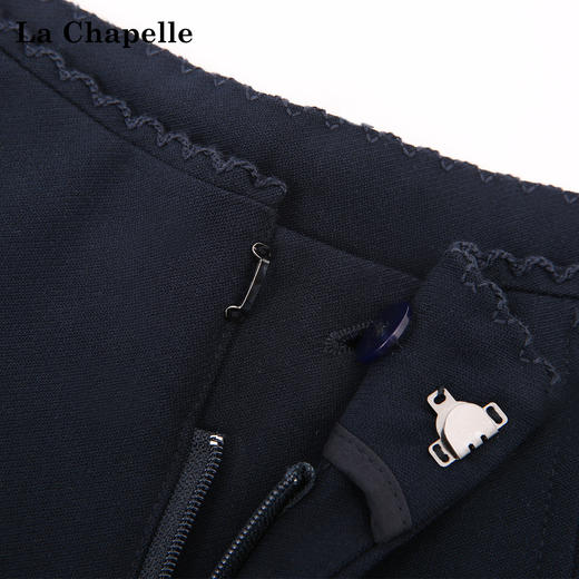 拉夏贝尔/La Chapelle垂坠有型！时尚暗扣压褶显瘦休闲裤宽松阔腿西裤 商品图4