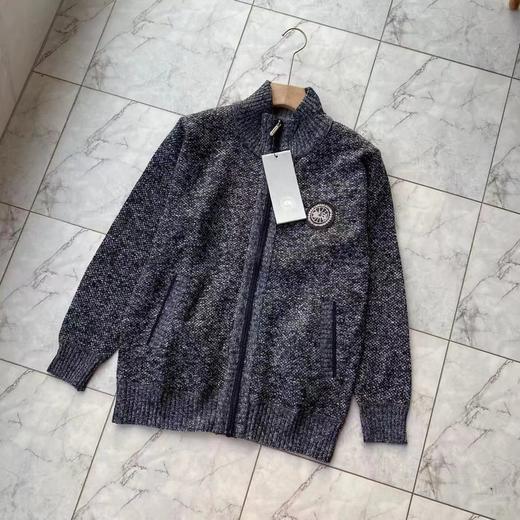 F010746新款简约大方男士黑标立领加绒针织开衫 商品图3