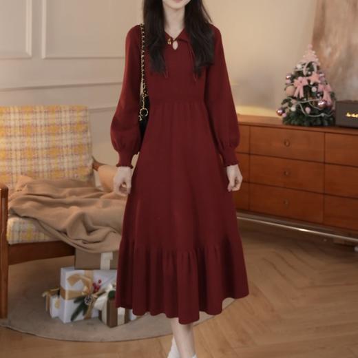 鹿向南「昭昭如愿」新中式国风气质高级感女春季针织长袖连衣裙 商品图3