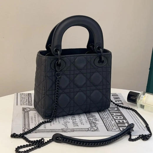 Dior 三格 磨砂黑 牛皮 戴妃包 商品图2