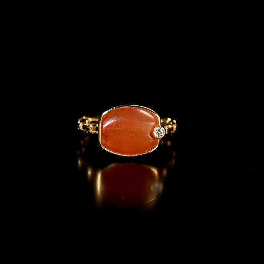 西亚高古红玛瑙“一点红”戒指 商品图0