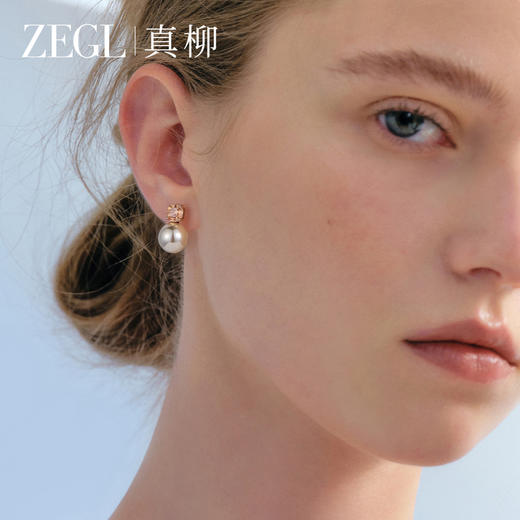 ZEGL人造珍珠耳钉S925银针复古轻奢气质耳环女精致玫瑰高级感耳饰 商品图3