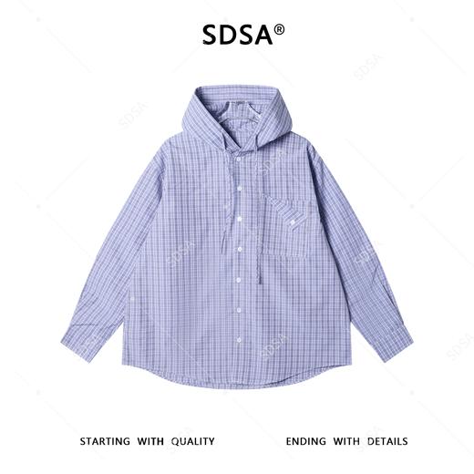 B8031SDSA男士秋冬新款痞帅男装美式复古格子连帽长袖衬衫百搭开衫衬衣 商品图1