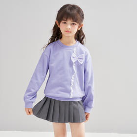 笛莎Deesha 2026春季女童时尚甜美蝴蝶结花边卫衣