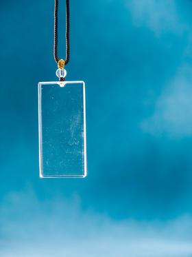 迷罗元和堂 白水晶平安无事牌 长约5.8 宽约2.9【器悟雅玩】