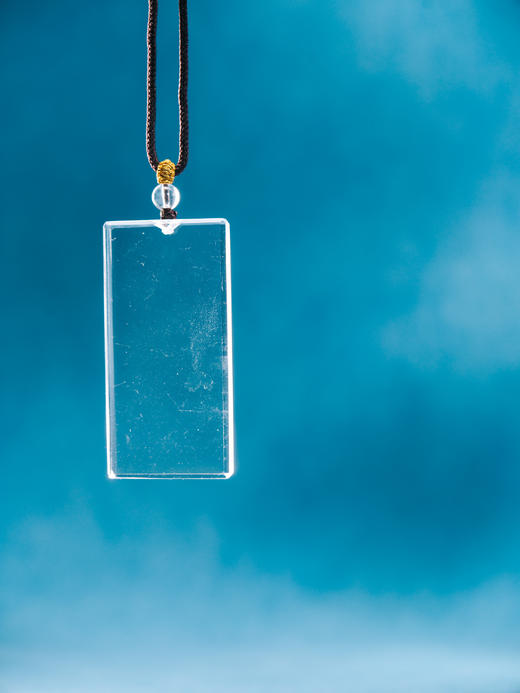 迷罗元和堂 白水晶平安无事牌 长约5.8 宽约2.9【器悟雅玩】 商品图0