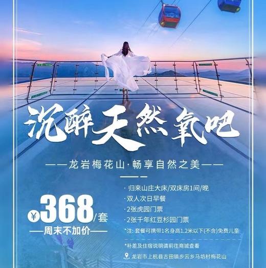 周末不加价！368元夜宿【龙岩梅花山|归来山庄】，华南虎园+千年红豆杉园！沉醉天然氧吧，畅享自然之美！ 商品图0