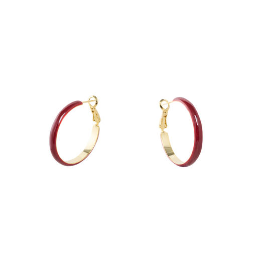 三彩2026新款新年酒红滴釉耳圈耳环S925银针复古国风喜庆聚会氛围 商品图4