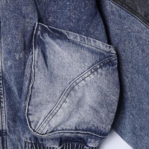 SDSA男士秋冬新款痞帅男装韩版撞色拼接立领牛仔夹克外套百搭宽松 商品图2