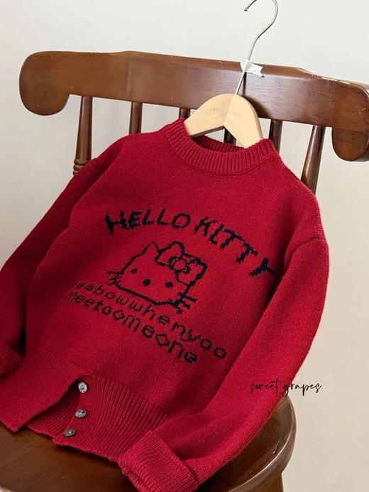 STT新年穿搭❗️【招cai猫】我的本命年限定新年氛围感毛衣❗️KT太懂少女心了，定制复古新年红，红色温柔又可爱，软糯亲肤，懒人穿搭 商品图6