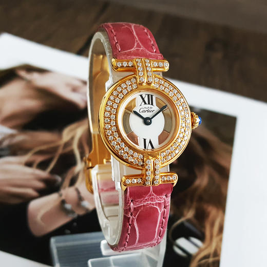 【95新】CARTIER卡地亚石英24mm（女款）TRINITY系列 18k黄金/925白银（表圈后镶钻石） 241225TJ19 商品图1