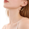 三彩2026新款极简风镀金大圈耳环时尚个性小众高级通勤轻熟女 商品缩略图1