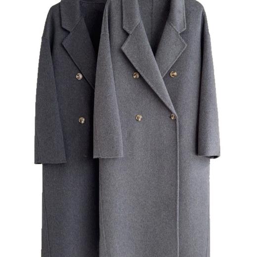 「自」全新升级【铂金会员514/天猫689/差价175】(41556)洛诗琳经典简约羊毛大衣2026新款赫本风气质双面呢长款外套 商品图4