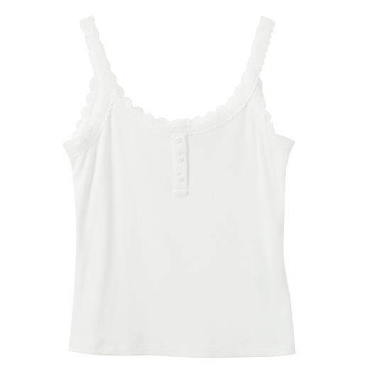 三彩独醒2026春季新款蕾丝吊带U领修身背心打底内搭辣妹短款F 商品图4