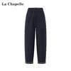 天猫同步【日系休闲风】拉夏贝尔/La Chapelle设计感松紧高腰时髦撞色卷边小个子显瘦裤子 商品缩略图1