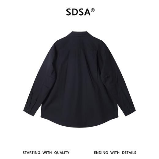 B8051SDSA秋冬新款痞帅男装韩版简约纯色褶皱翻领长袖衬衫百搭宽松衬衣 商品图5
