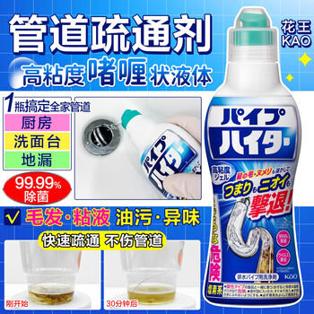 花王（KAO）管道疏通剂500g*2 下水道疏通剂强力溶解液厨房浴室防堵除臭神器 /家庭清洁/纸品 /家庭环境清洁 /其它清洁用品 商品图0
