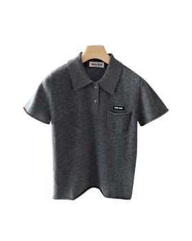 女款短版短袖Polo针织衫hu017