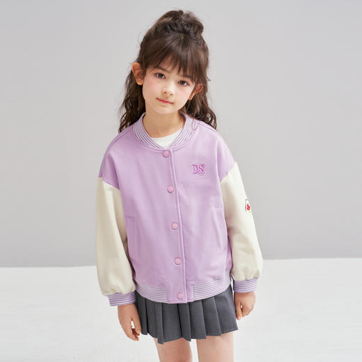 笛莎Deesha 2026春季女童时尚学院风拼色棒球服外套 商品图4