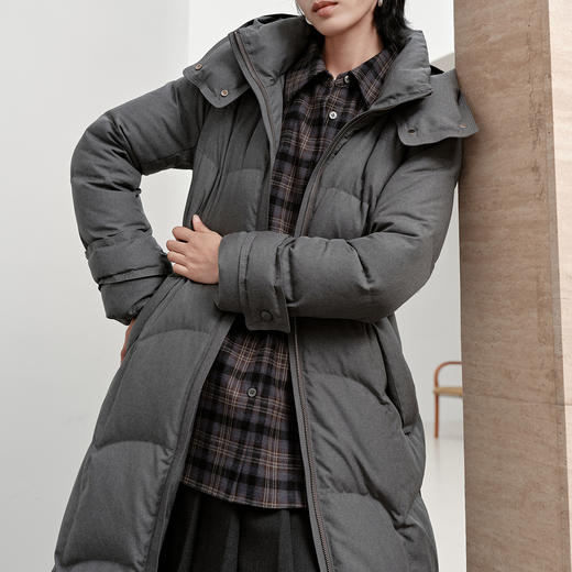 NEELLY纳俪商场同款冬新款时尚休闲长款收腰羽绒服女90白鸭绒外套N25113L01154 商品图2