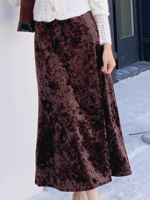 【百图lulu定制】【墨染鱼尾裙】新中式 水墨提花 加绒 鱼尾半裙 商品图8