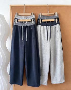 F010748新款慵懒感加绒复宝宝绒两穿休闲裤卫裤