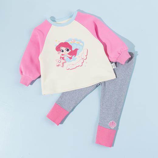 迪士尼小美人鱼套装春新款女童亲肤柔软T恤长裤运动休闲两件套ZD1FT010 商品图5