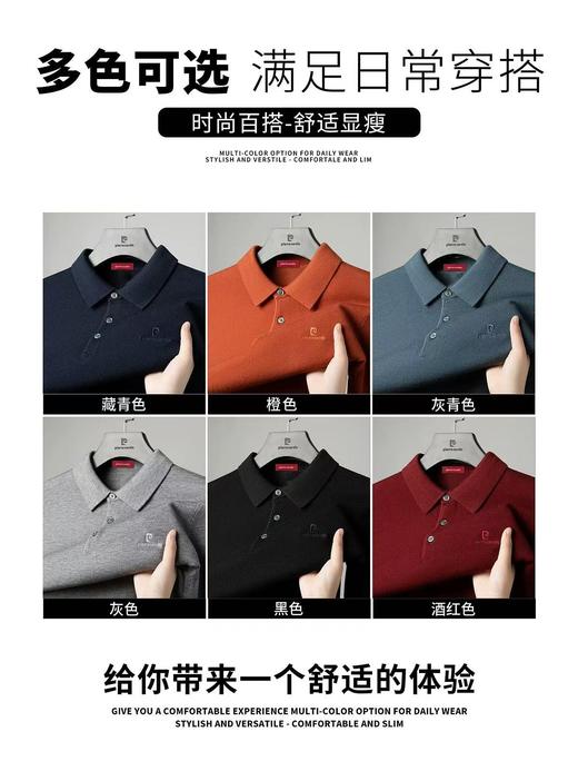 皮尔卡丹男士绵羊毛上衣 冬季新款商务定制刺绣羊毛POLO衫 商品图3