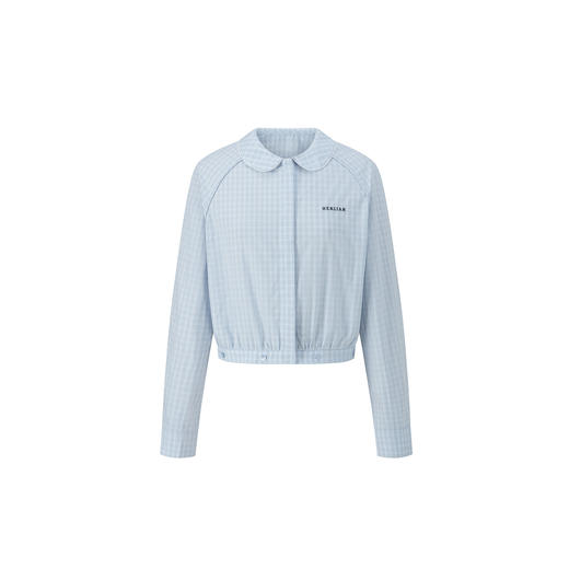 HERLIAN 2026年春季新品娃娃领花边女士长袖宽松短版显瘦衬衫 商品图4