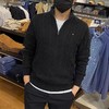 F010772秋冬男装绞花肌理半拉链立领全棉针织衫毛衣 商品缩略图8