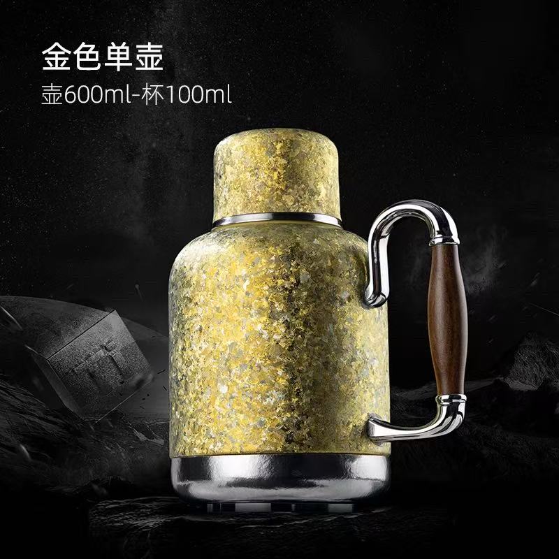 尚明纯钛保温热水壶新款茶水分离家用户外便携老白茶焖茶壶~