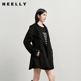 NEELLY纳俪商场同款冬季新款时尚高级感双面呢女羊毛廓形保暖大衣N25112N01128
