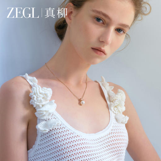 ZEGL人造珍珠项链女高级感轻奢小众锁骨链颈链秋冬毛衣链吊坠饰品 商品图3