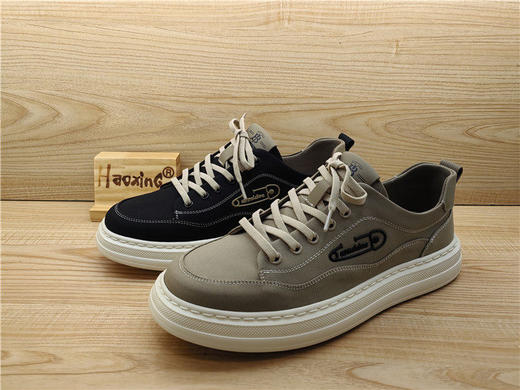 2025豪行春夏款专柜正品布鞋时尚休闲舒适厚底系带男单鞋15151710 商品图3