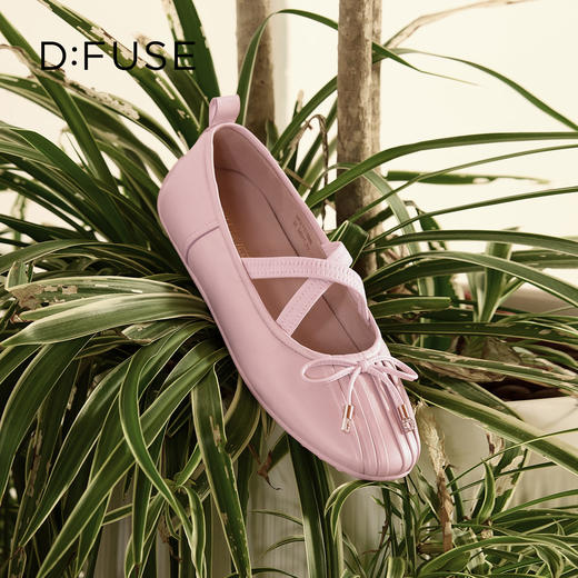 Dfuse迪芙斯2026春季新款圆头蝴蝶交叉带结芭蕾舞鞋豆豆鞋平底女鞋DFE1111089 商品图5