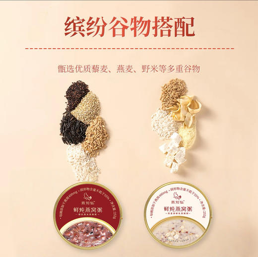 【椰奶黑米味/燕麦厚椰乳味】燕知仙燕窝粥 252g*6碗/箱 商品图2